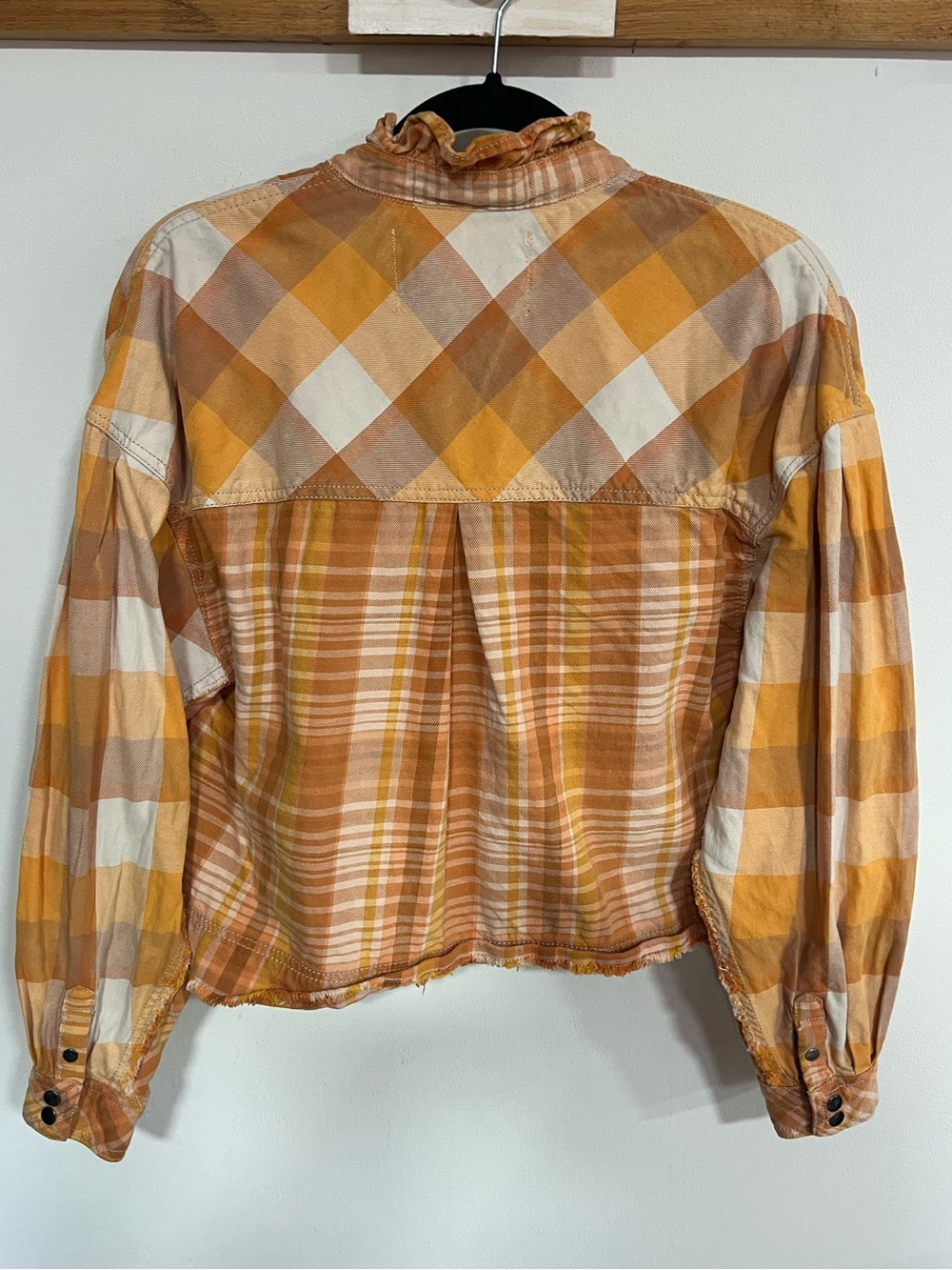 We the Free Emily Plaid Crop Snap Front Top - Picture 8 of 12